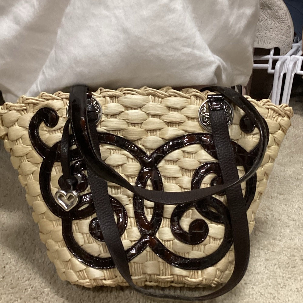 Brighton Tan and Brown Woven Tote